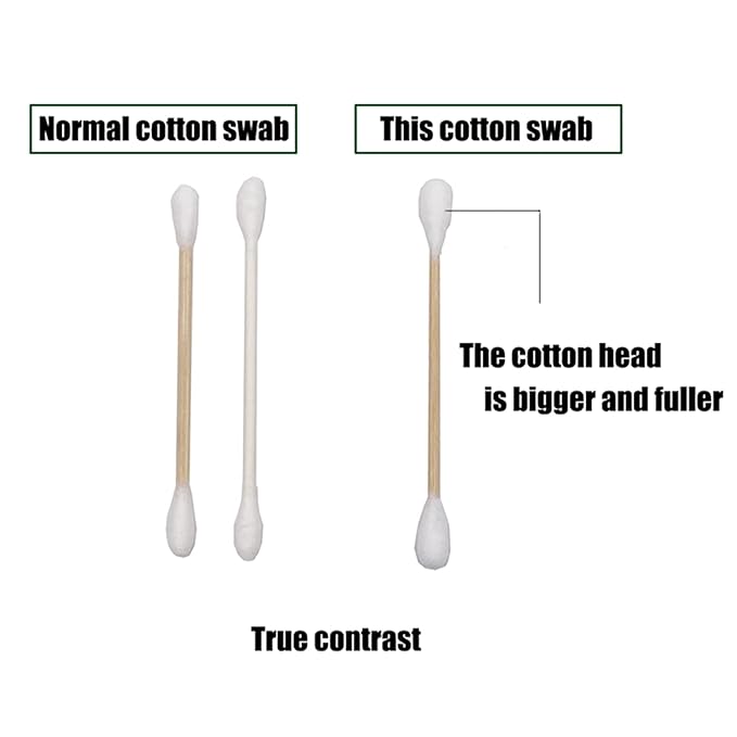Thick Cotton Swabs, XL Size Natural Bamboo Cotton Buds, Organic Biodegradable - Image 2