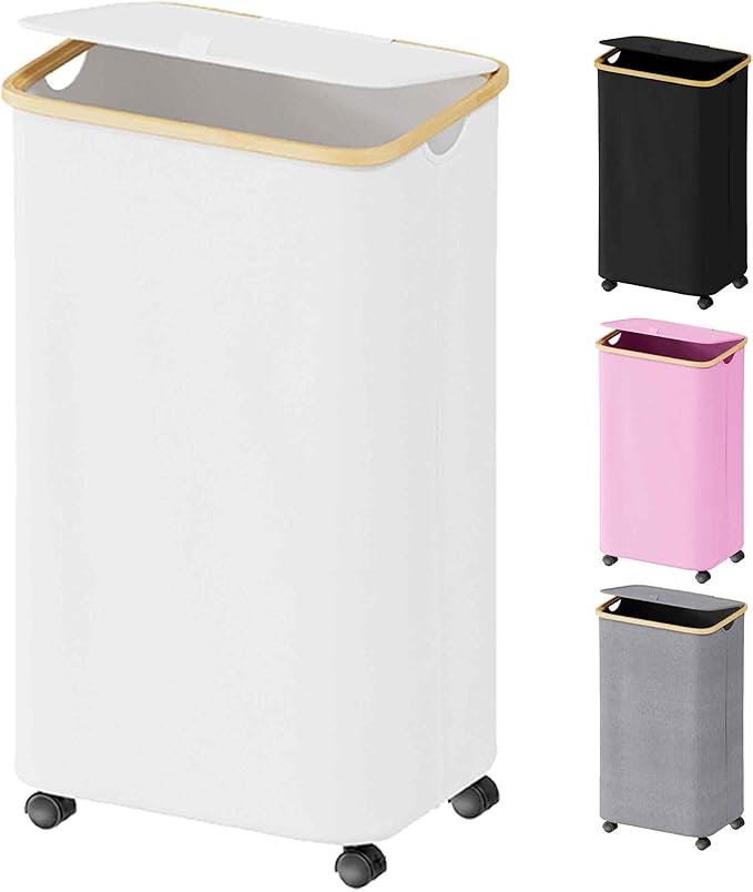 SUOCO Laundry Hamper on Wheels 100L, Clothes Basket by SUOCO