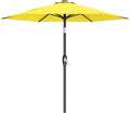 AreShark 7.5FT Patio Umbrella Table Market Umbrella with 6 Sturdy Ribs, Button Tilt/Crank Heavy-Duty Round Outdoor Umbrellas for Garden, Deck, Backyard,and Pool, Yellow by Unknown