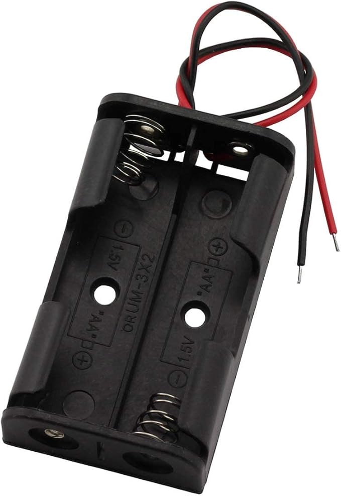 6 Pieces 2 Slots x 1.5V AA Battery Case Holder Battery Spring Clip Storage Box by Onwon