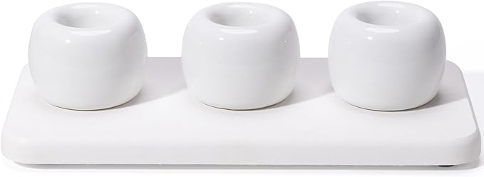 3 Pack Mini Ceramic Toothbrush Holder Stand by Dersyer