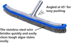 Swimming Pool Brush for Cleaning Pool Walls, Tiles & Floors, Heavy Duty 18" - Image 4