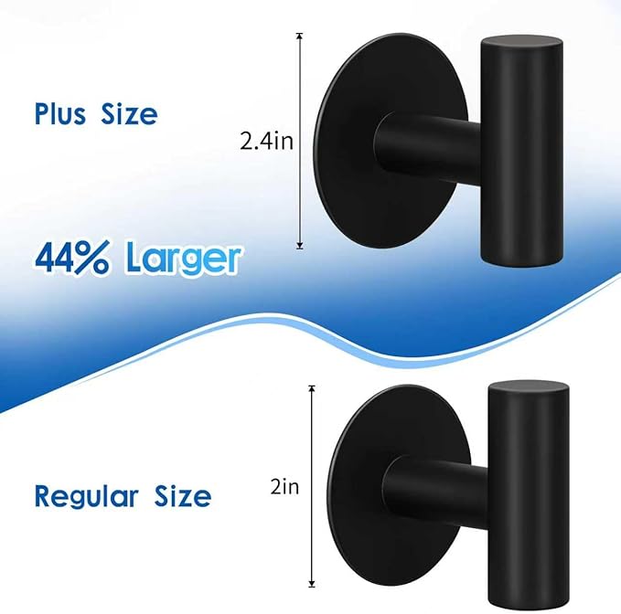 4 Pack Adhesive Hooks, Heavy Duty Adhesive Wall Hooks, Waterproof Stainless - Image 2