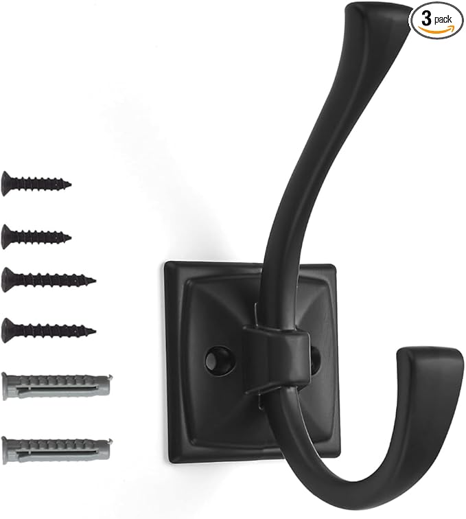 khtumeware Wall Hooks, 3 Pack Coat Hooks Hardware Towel Hooks by khtumeware
