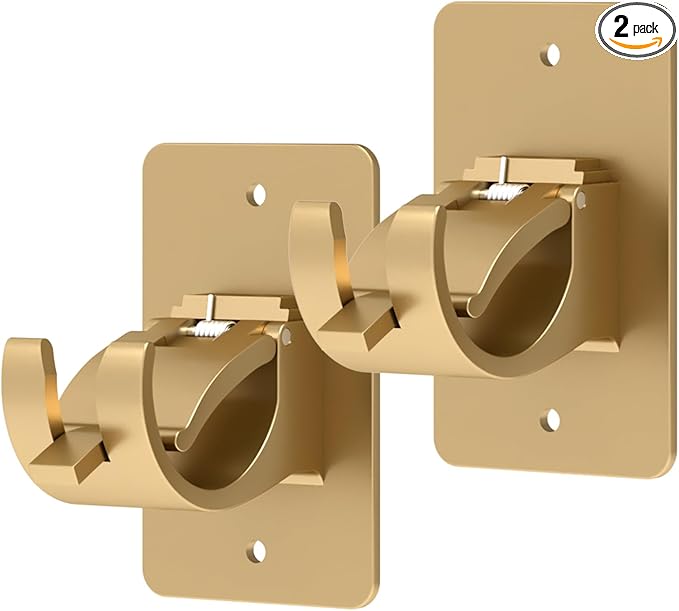 2 Pieces Self Adhesive Curtain Rod Bracket, Universal Plastic Curtain Rod by Wabboreq