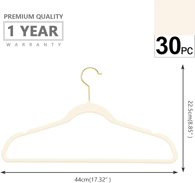 MIZGI Premium Velvet Hangers Pack 30 Pcs Heavyduty - Image 2