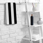 Black and White Striped Towels Highly Absorbent Stripe Bath Towels Set of 2 - Image 5