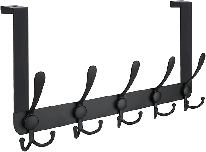 TICONN Over The Door Hooks, 5 Heavy Duty Tri Coat Rack All Metal Coat Hanger by TICONN