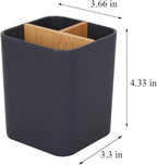 Bamboo Toothbrush Holder for Bathrooms, 3 Slots Toothbrush and Toothpaste - Image 5