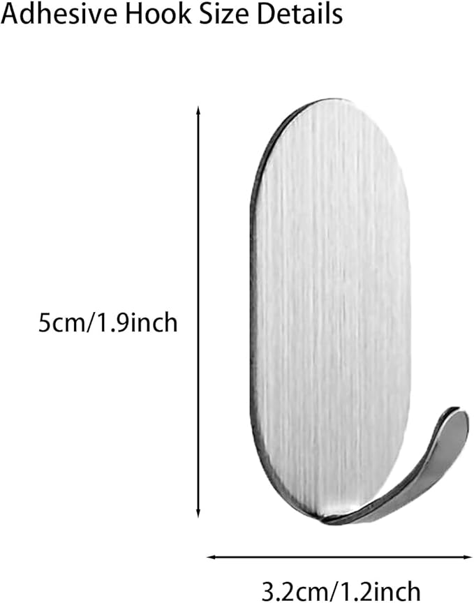 Sticky Adhesive Hooks 10 Pack Stainless Steel Stick Hooks - Image 2