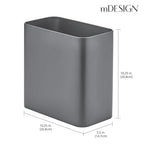 mDesign Small Metal 2.4 Gallon/9 Liter Trash Can Wastebasket Garbage Bin - Image 3
