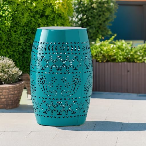 Christopher Knight Home Ruby Outdoor 12" Iron Side Table, Teal - Image 6