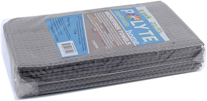 POLYTE Ultra Premium Microfiber Kitchen Dish Hand Towel Waffle Weave, 8 Pack - Image 5