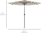 Best Choice Products 10ft Solar Polyester LED Lighted Patio Umbrella w/Tilt Adjustment and UV-Resistant Fabric - Image 7