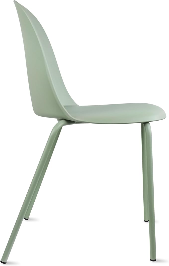 2xhome Modern Stackable Armless Dining Chair | Plastic Shell Seat with Metal Legs | Indoor or Outdoor Use | Home Kitchen Patio (1, Green, No Padding) - Image 6