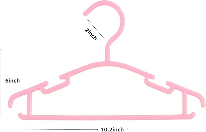 100 Pack Pink Baby Nursery Closet Hangers, Non-Slip Laundry Infant Pant Hanger - Image 2