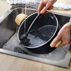 2 Pcs Scrub Brush with Handle 11'' Dish Scrubber Brush Kitchen Sink Brush Black - Image 5