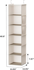 YOUDENOVA Hanging Closet Organizer, 6-Shelf Closet Hanging Storage - Image 5