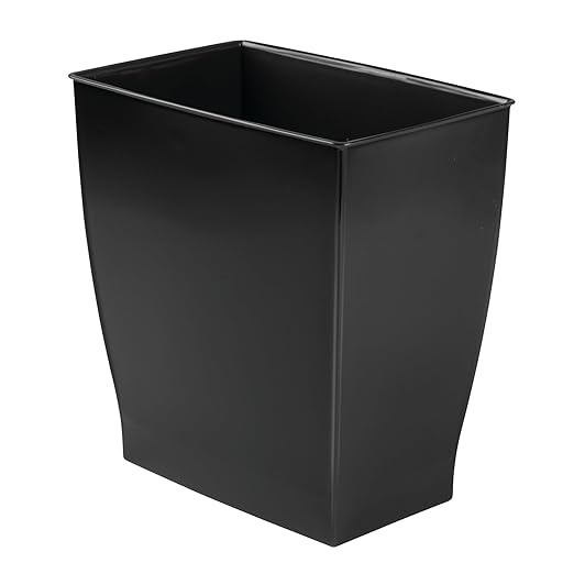 iDesign Small Plastic Bathroom Trash Can, Slim Rectangle Garbage Bin - Image 8