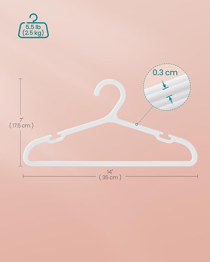 SONGMICS Kids Hangers 60 Pack, Plastic Baby Hangers - Image 6