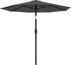 AreShark 9 FT Patio Umbrella for Outdoor, Outdoor Table Umbrella with Push Button Tilt and Crank, Outdoor Patio Umbrellas with 8 Sturdy Ribs for Market, Garden, Pool (Gray) by Unknown