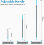 Floor Scrubber with Long Handle, 2 in 1 Scrubbing Brush Stiff Bristle Shower - Image 3