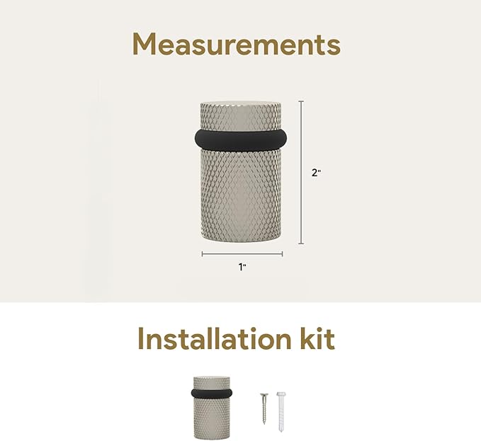 Mega Handles Knurled Floor Door Stopper, Quickly Installed Wall Protector - Image 2