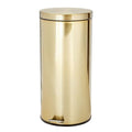 mDesign Tall 30 Liter, Large Round Metal Lidded Step Trash Can, Thin Compact by mDesign