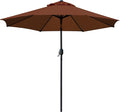 Sunnyglade 9' Patio Umbrella Outdoor Table Umbrella with 8 Sturdy Ribs（Brown） by Sunnyglade