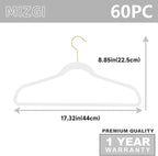 MIZGI Premium White Velvet Hangers, 60 Pack, Lightweight, Space Saving - Image 6