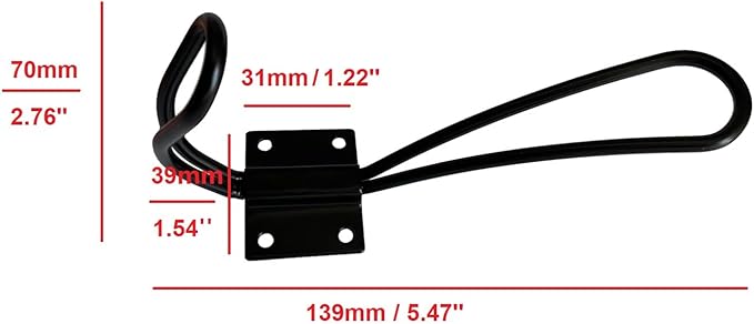 Wire Coat Hooks Black, 5 Pack Rustic Wall Hooks Heavy Duty Double Prong Wall - Image 2