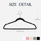 HOUSE DAY Velvet Hangers 30 Pack, Premium Non-Slip Felt Hangers, Sturdy Black - Image 7
