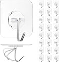 Adhesive Wall Hook, Set Heavy-Duty Thickened self-Adhesive Hook，24Pcs，33lb max by Unknown