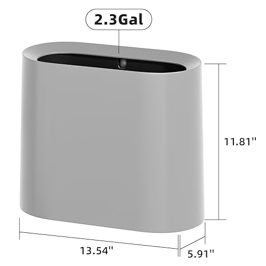 SUBEKYU 2.3 Gal Trash Can for Bathroom, Small Office Garbage Can for Kitchen - Image 2