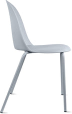 2xhome Set of 2 Modern Stackable Armless Dining Chairs, Plastic Shell Seat with Metal Legs for Indoor Outdoor Home Kitchen Patio Cafe, Gray - Image 9