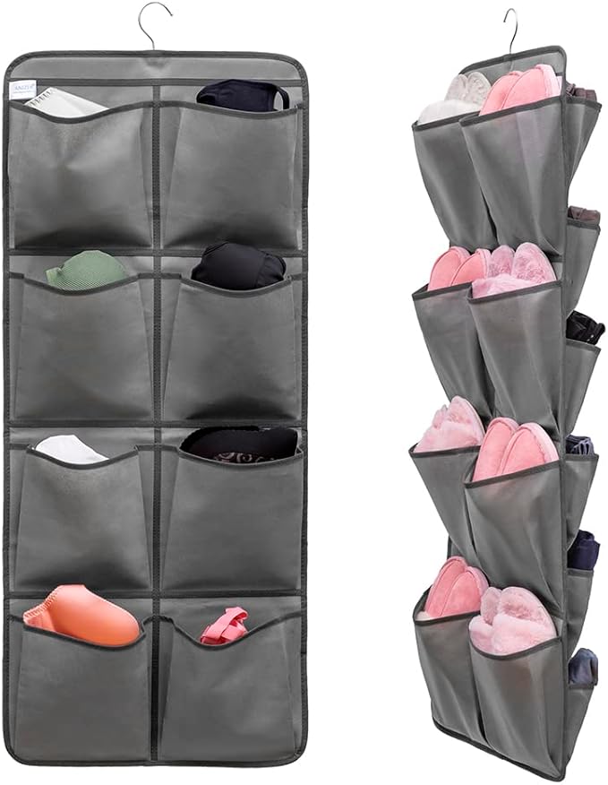 Dual Sided Hanging Closet Organizer Shoe Rack Holder by ANIZER