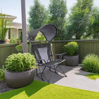GCI Outdoor Sunshade Rocker Outdoor Rocking Chair with Canopy - Image 2