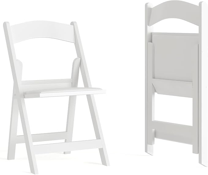 Flash Furniture Hercules Series Folding Chairs for Weddings and Formal Events, Stackable Commercial Event Seats with 1,000-lb. Static Weight Capacity, Set of 2, White by FlashFurniture