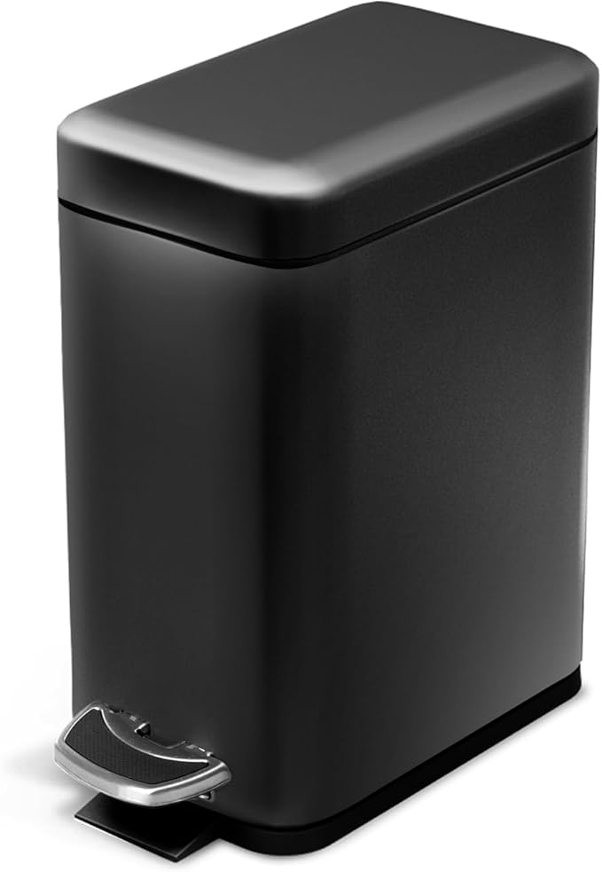 Home Zone Living 1.3 Gallon Small Bathroom Trash Can by HomeZoneLiving