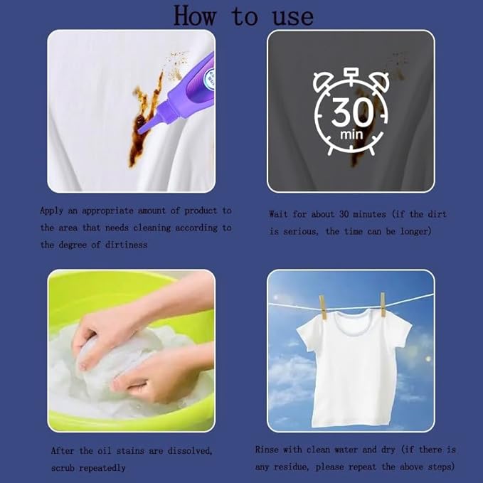 Stain Remover, 2025 New Enzyme Cleaner Clothing Stain Remover, Oil Remover - Image 7