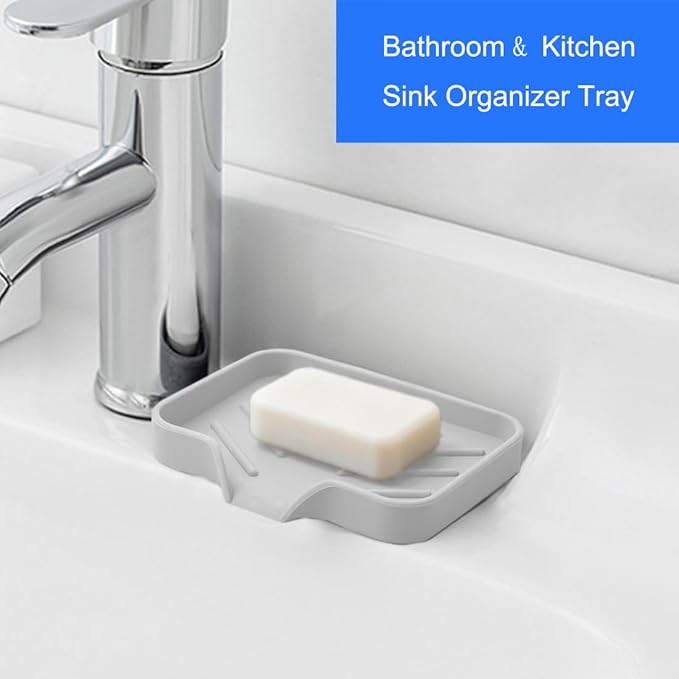 Sponge Holder with Drain Spout, Silicone Sponge Tray - Image 3