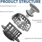 3 in 1 Bathtub Stopper, Bathtub Drain Hair Catcher, Replaces Lift and Turn - Image 4