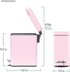 Home Zone Living 3-Pack 1.3 Gallon Small Pink Bathroom Trash Can - Image 7