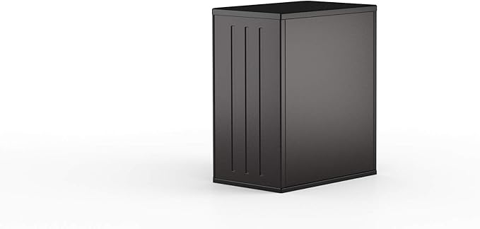 Suncast Heavy-Duty Resin Outdoor Storage Cabinet, 30" W x 20.25" D x 36" H Dark Grey Base Garage Storage Cabinet with Lockable Doors and Metal Reinforced Shelves, Made in The USA - Image 16