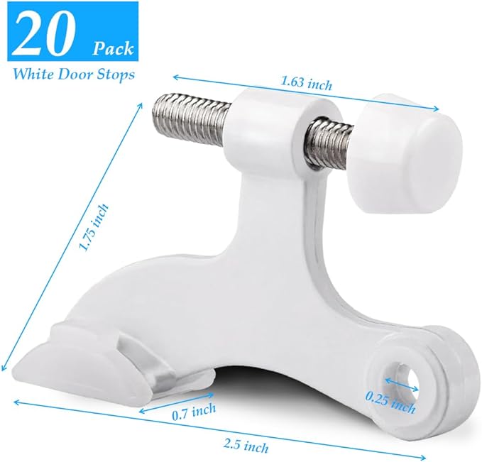OBTANIM 20 Pack Hinge Pin Door Stopper Heavy Duty Metal Adjustable Door Stops - Image 2