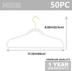 MIZGI White Velvet Hangers 50 Pack, Premium Gold Clothes Hangers Non-Slip Felt - Image 6