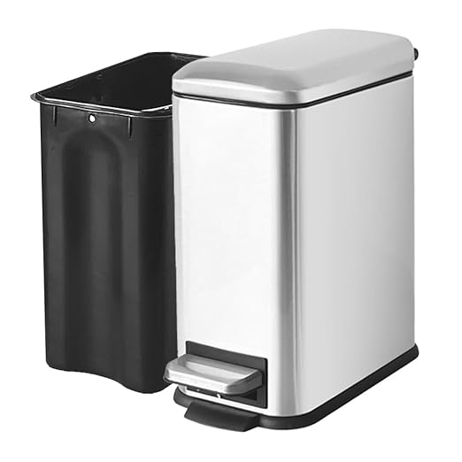 Small Bathroom Trash Can with Lid, 1.3 Gallon Stainless Steel Trash Can with by JM%C2%B7YIPENG