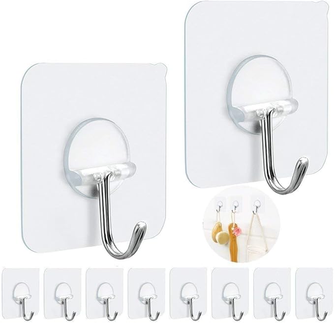 FOTYRIG Adhesive Hooks Heavy Duty Wall Sticky Hooks by FOTYRIG