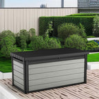Keter Denali 150 Gallon Resin Large Deck Box with Double Wall 20mm Panels - Paintable and Drillable-Organization and Storage for Patio Furniture and Outdoor Items, Grey & Black - Image 5