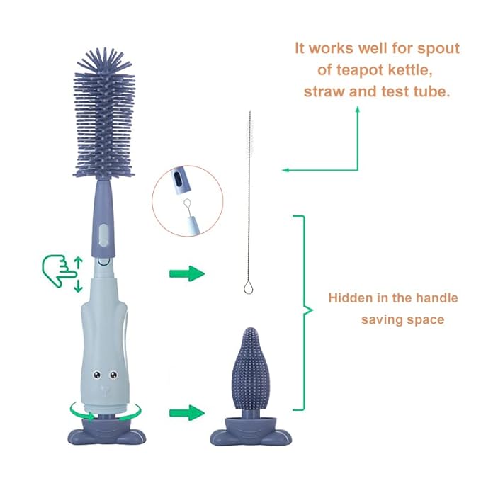 Chemimoso Cup Cleaning Brush, Silicone Baby Bottle Brush - Image 4